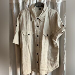 Linen button up blouse